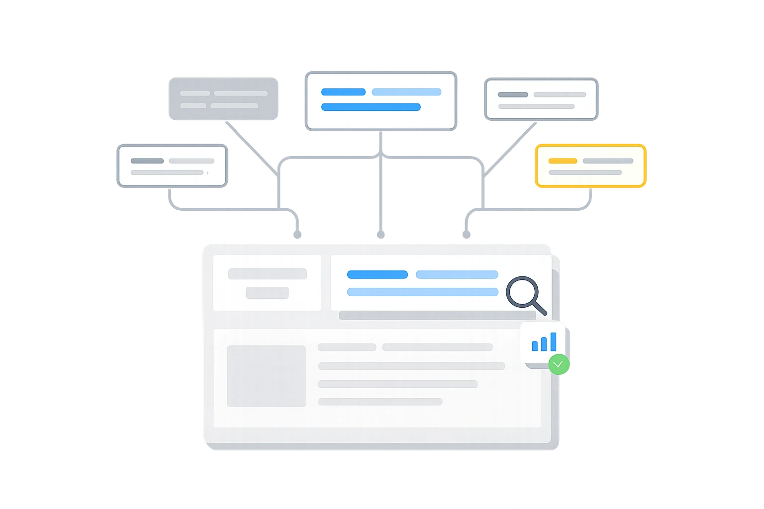 visual representation of SEO title examples for blog posts showing title variations optimization and selection process